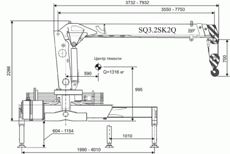 Кран-манипулятор XCMG SQ3.2SK2Q (SQS68-3)